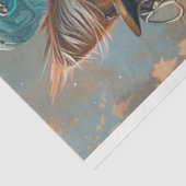 Blauwgroen Steampunk Cat met Blauwgroen Pet Decoup Tissuepapier (Detail)