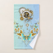 Blauwgroen Steampunk Graphic Art, Mechanical Seren Bad Handdoek (Handdoek)