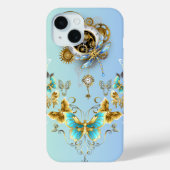 Blauwgroen Steampunk Graphic Art, Mechanical Seren Case-Mate iPhone Case (Achterkant)