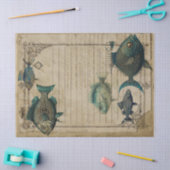  Blauwgroen Steampunk-ontvlechting vis Tissuepapier (Craft)