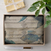  Blauwgroen Steampunk-ontvlechting vis Tissuepapier (Geschenk)