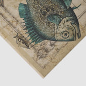  Blauwgroen Steampunk-ontvlechting vis Tissuepapier (Detail)