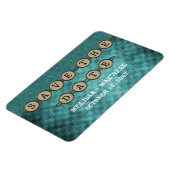 Blauwgroen Steampunk-toetsen opslaan Datum Flexi M Magneet (Linkerzijde)