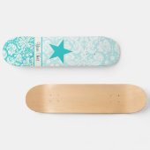 Blauwgroen ster skateboard (Horizontaal)