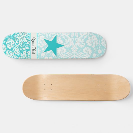 Blauwgroen ster skateboard (Horizontaal)