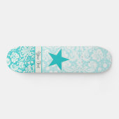 Blauwgroen ster skateboard (Horizontaal)