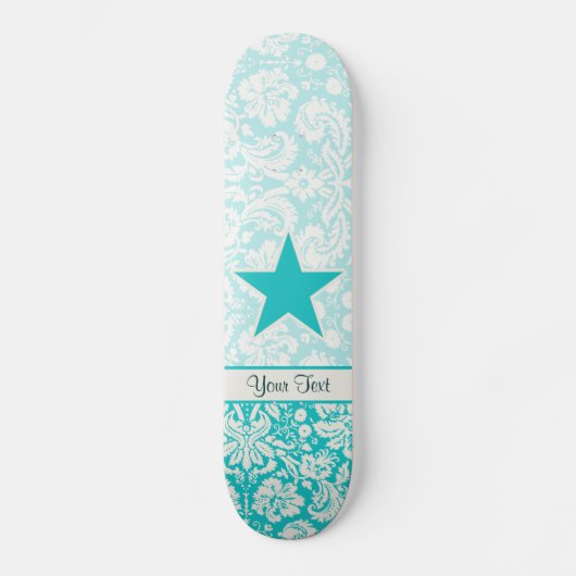 Blauwgroen ster skateboard (Voorkant)