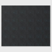 Blauwgroen sterren cadeaupapier (Vlak)
