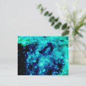 Blauwgroen sterrenstelsel briefkaart (Staand voorkant)