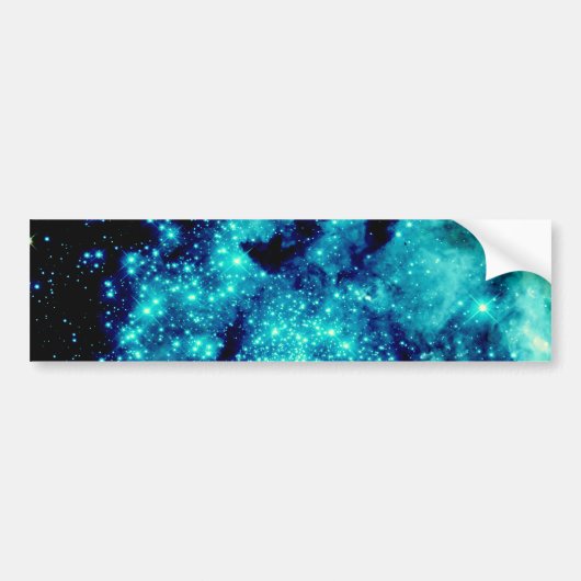 Blauwgroen sterrenstelsel bumpersticker (Voorkant)