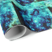 Blauwgroen sterrenstelsel cadeaupapier (Rol Hoek)