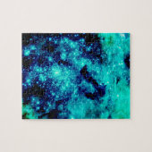 Blauwgroen sterrenstelsel legpuzzel (Horizontaal)