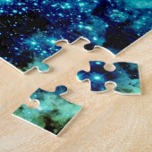 Blauwgroen sterrenstelsel legpuzzel (Zijkant)