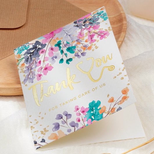 Blauwgroen sterthoscoopverpleegkundige voor de wat folie wenskaart