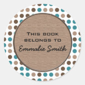 Blauwgroen Sticker bruin-bruin-pooldonkerboek (Voorkant)