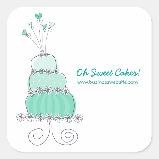 Blauwgroen Sticker van de whisky Chic Wedding Cake (Voorkant)