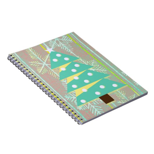 Blauwgroen  Stijl Kerstboom Vakantiedagboek Notitieboek (Rechterzijde)