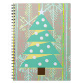 Blauwgroen  Stijl Kerstboom Vakantiedagboek Notitieboek (Voorkant)
