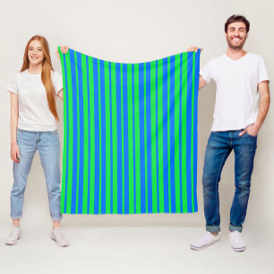 Blauwgroen stijlvol strepenpatroonontwerp fleece deken