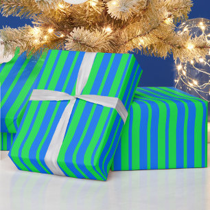 Blauwgroen stijlvolle strepenpatroonontwerp cadeaupapier