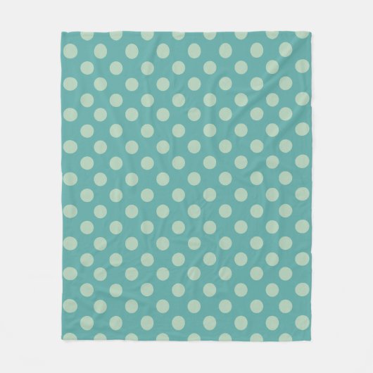 Blauwgroen Stippenpatroon Fleece Deken (Voorkant)