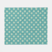 Blauwgroen Stippenpatroon Fleece Deken (Voorkant (Horizontaal))