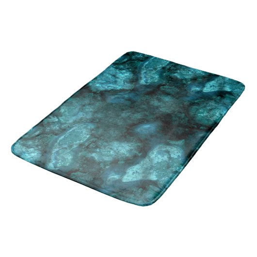 Blauwgroen Stone abstract Badmat (Gekanteld)