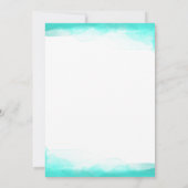 Blauwgroen Strand Aqua Waterverf Modern Chic Sweet Kaart (Achterkant)