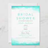 Blauwgroen strand Aqua Waterverf Modern Vrijgezell Kaart (Voorkant)