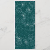 Blauwgroen strand bruiloft palmboom menu (Achterkant)