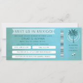 Blauwgroen strand Zie je in Mexico Wedding Boardin Kaart (Voorkant)