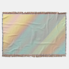 Blauwgroen strandhuis aquarelpatroon deken