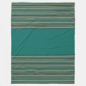 Blauwgroen Streep Casual Autodeken Fleece Deken (Voorkant)