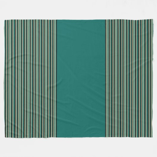 Blauwgroen Streep Casual Autodeken Fleece Deken (Voorkant (Horizontaal))