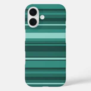 Blauwgroen strepen iPhone 16 hoesje