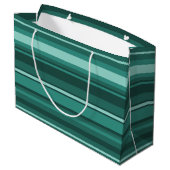 Blauwgroen strepen groot cadeauzakje (Achterkant Gekanteld)