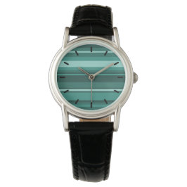 Blauwgroen strepen horloge