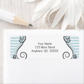 Blauwgroen strepen met  Irongate Swirls Etiket (Insitu)