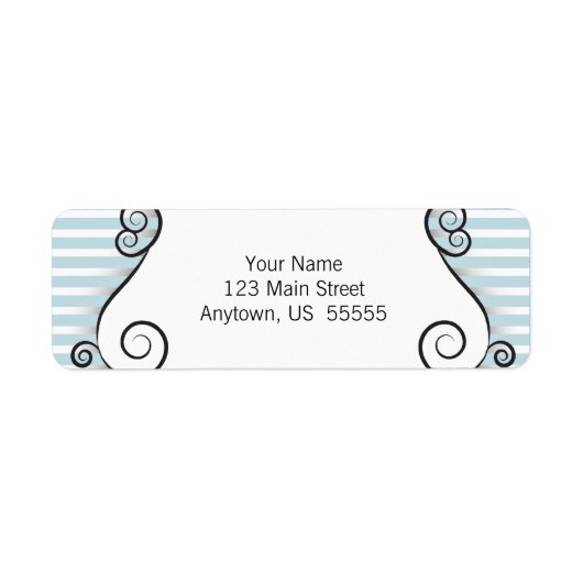 Blauwgroen strepen met  Irongate Swirls Etiket (Voorkant)