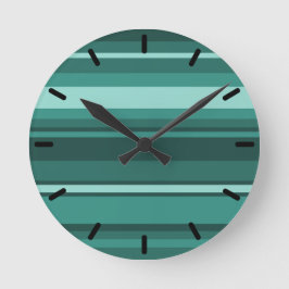 Blauwgroen strepen ronde klok