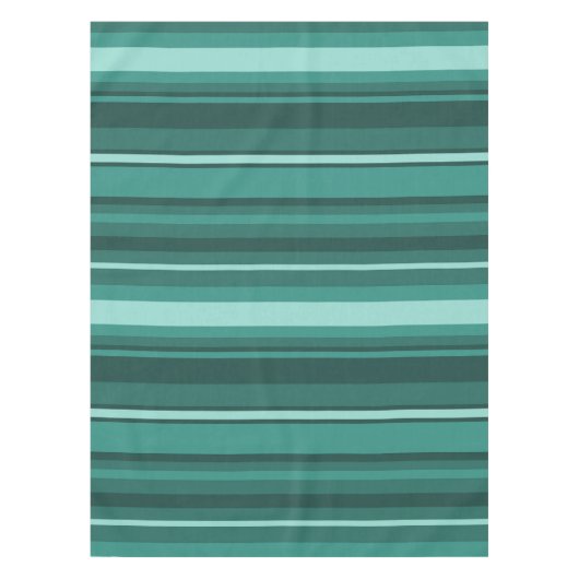 Blauwgroen strepen tafelkleed (Voorkant)