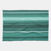 Blauwgroen strepen theedoek (Horizontaal)