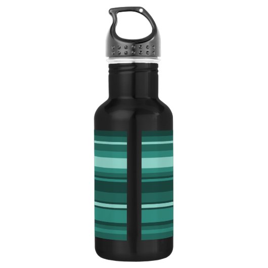 Blauwgroen strepen waterfles  (Achterkant)