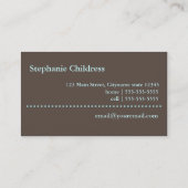 Blauwgroen strepes Babyzittend Visitekaartje (Achterkant)