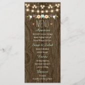 Blauwgroen String Of Lights Rustic Fall Wedding Me Menu (Voorkant)