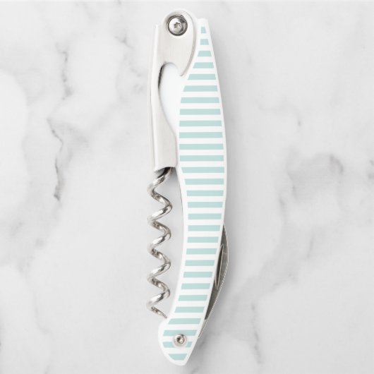 Blauwgroen stripe Kurkentrekker (Voorkant)