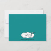 Blauwgroen Stripe met Floral Accent Response Card RSVP Kaartje (Achterkant)