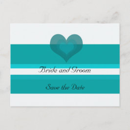 Blauwgroen striped Save the Date Aankondigingskaart