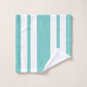 Blauwgroen stripes bad handdoek (Wasdoekje)