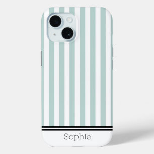 Blauwgroen Stripes Custom Samsung iPhone 15 Case